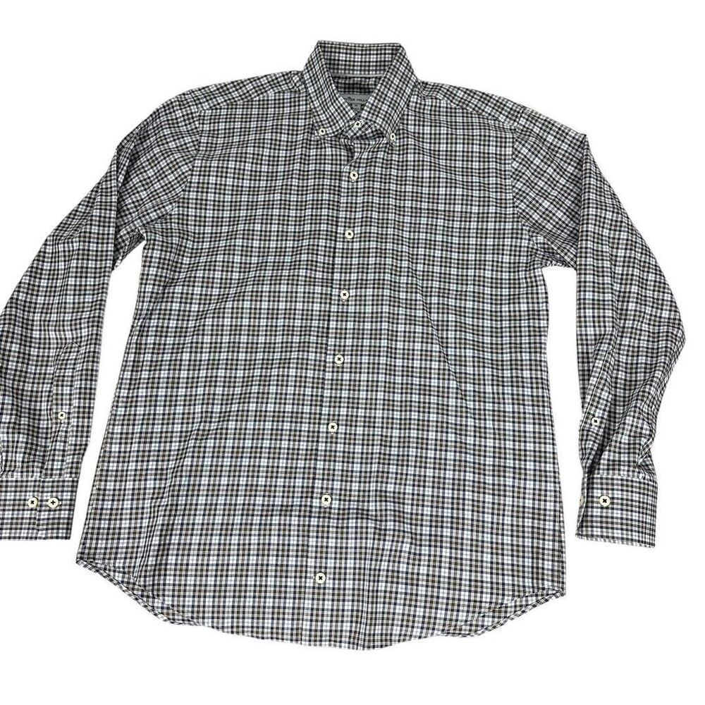 Peter Millar Mens Medium Crown Ease Worth Tartan Sport Shirt